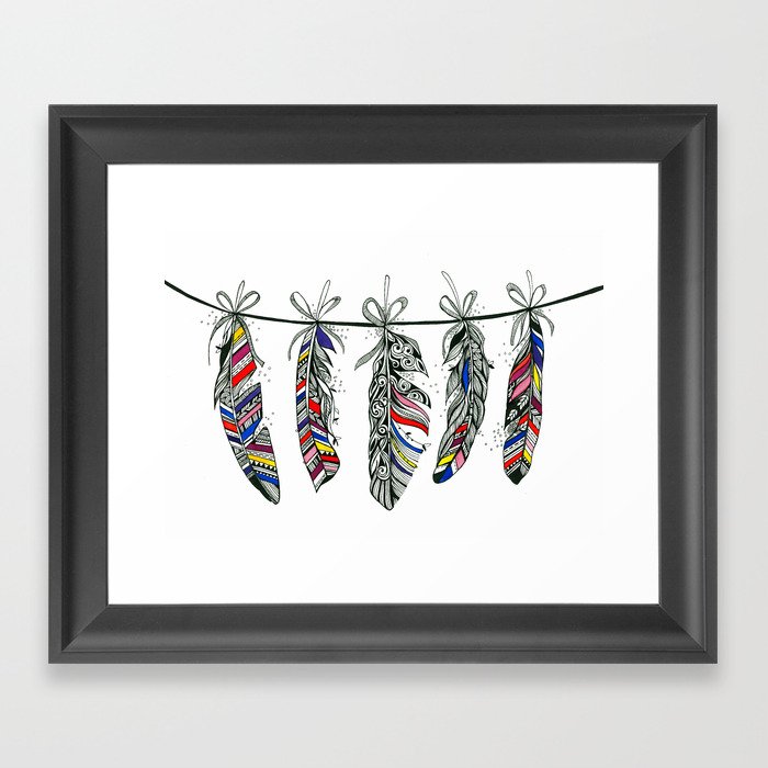 Tribal Feather Bunting Framed Art Print
