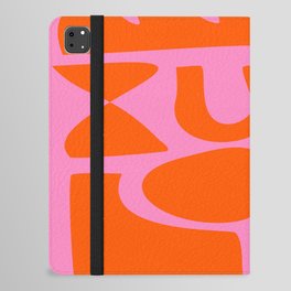 Orange Shapes on Pink iPad Folio Case