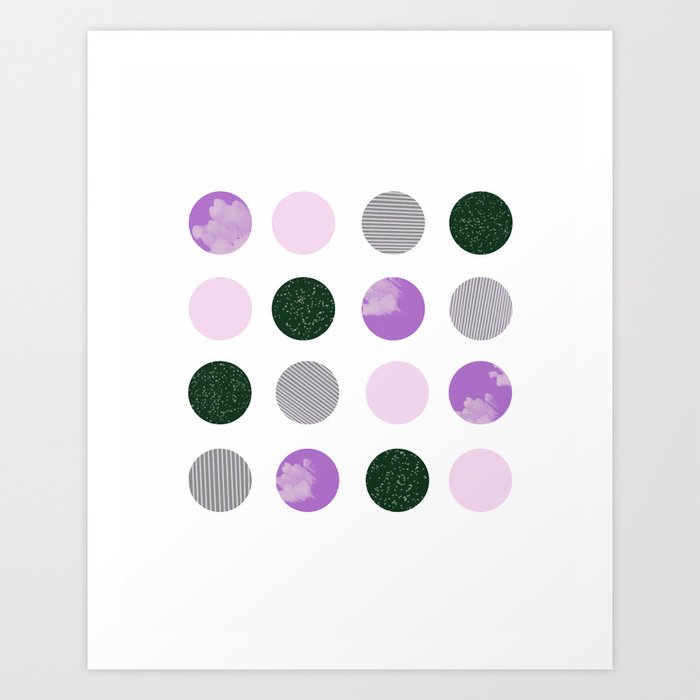 Modern dots, cloud polka, Very Peri Art Print