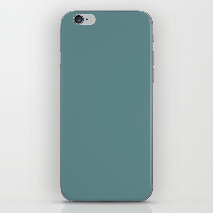 Dark Aqua Blue-Green Solid Color Hue Shade - Patternless iPhone Skin