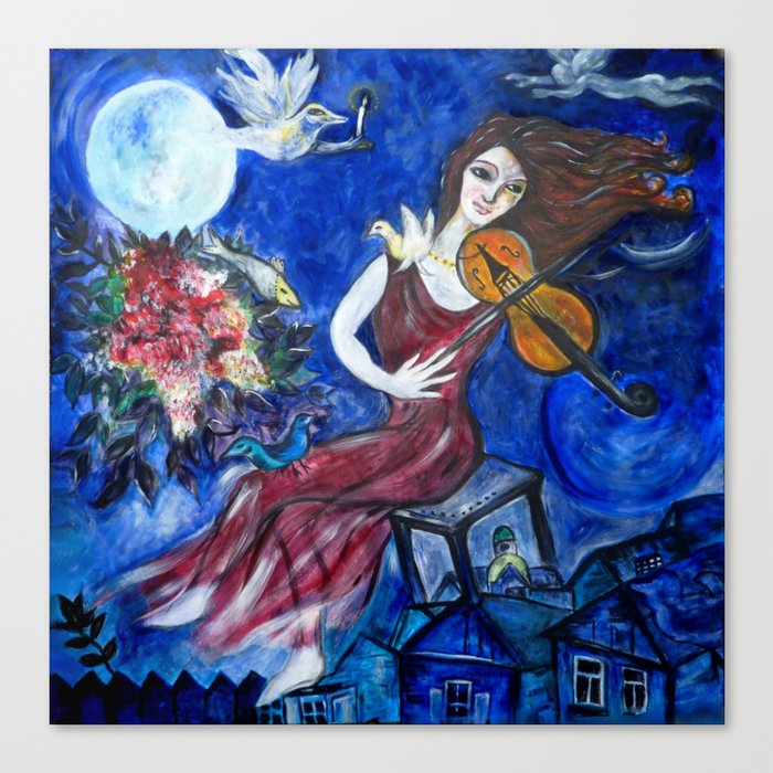 Blue Violinist Canvas Print