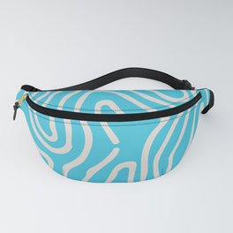Abstract Retro Topographic Print - Sea Serpent and White Coffee Fanny Pack