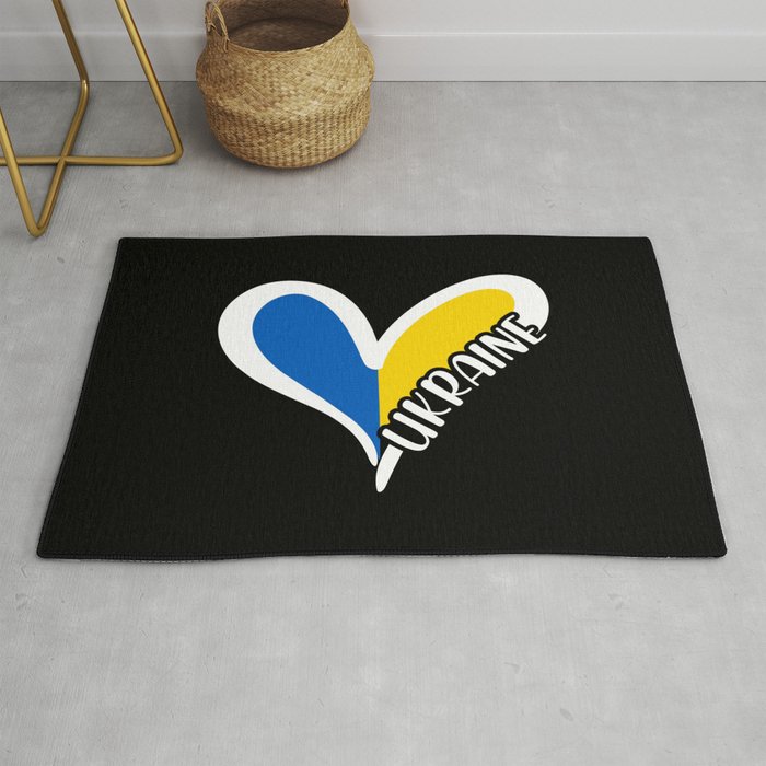 Love Ukraine Heart Rug