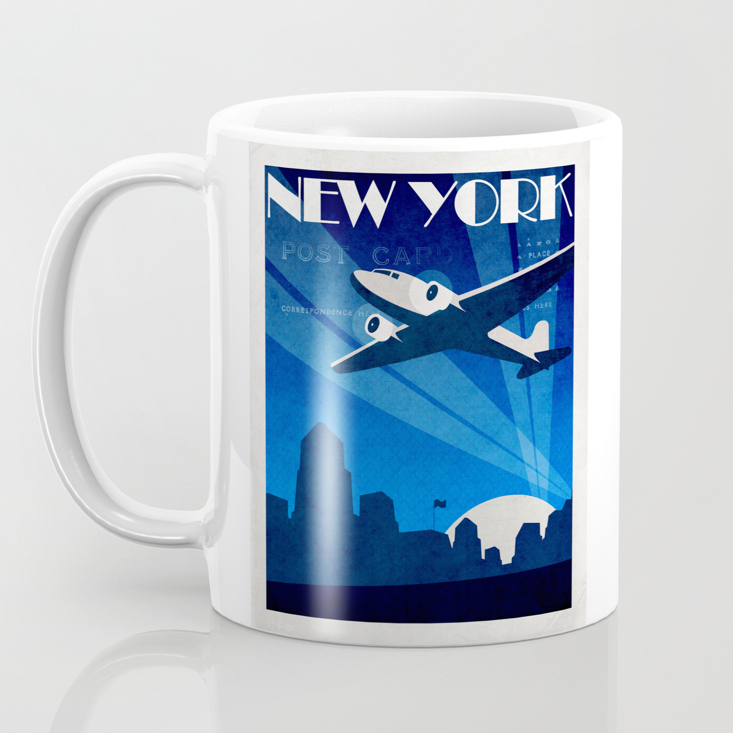 Art Deco Travel Poster New York Coffee Mug By Grizzlygood Society6