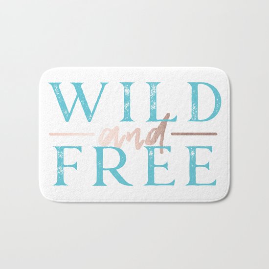 Wild and Free Turquoise Rose Gold Bath Mat