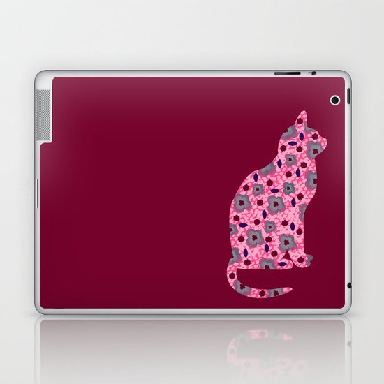 Floral Cat Laptop & iPad Skin