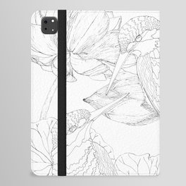 Kingfishers with lotus flowers iPad Folio Case