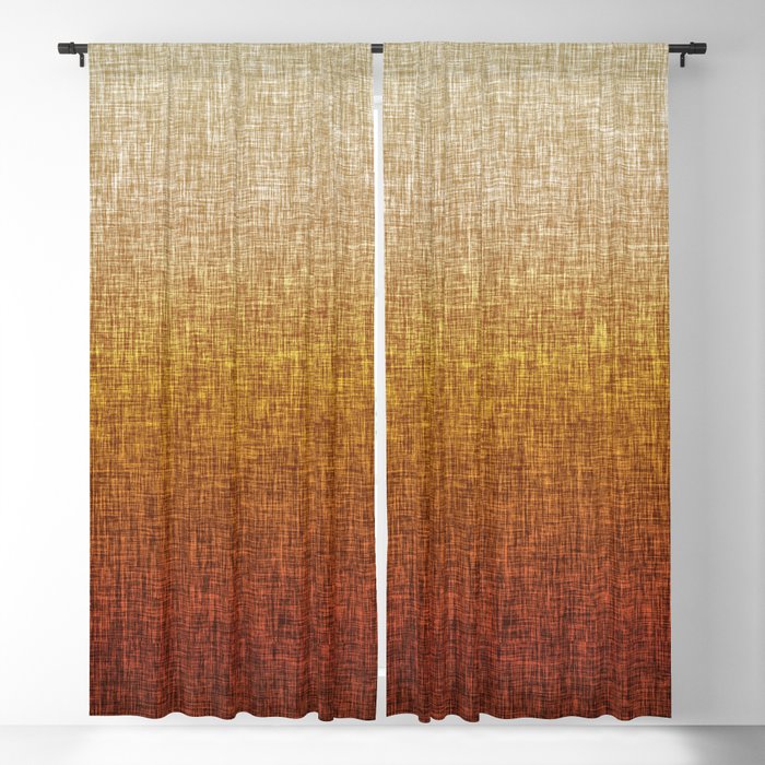 Burnt Orange Ombre Abstract Crosshatch Pattern Blackout Curtain
