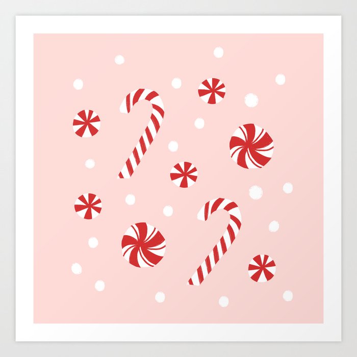 Peppermint Christmas Art Print