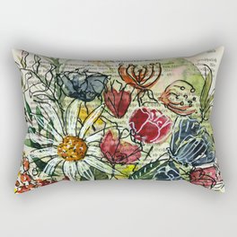 Freestyle flower  - modern painting Rectangular Pillow
