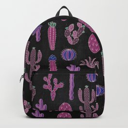 Cactus Pattern On Chalkboard Backpack