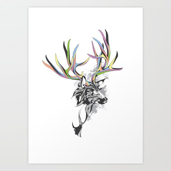 White-Tailed Deer Art Print