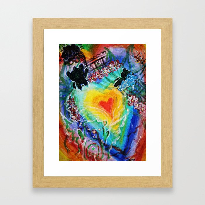 Rainbow heart of faith  Framed Art Print