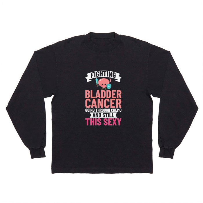 Bladder Cancer Ribbon Awareness Chemo Survivor Long Sleeve T Shirt