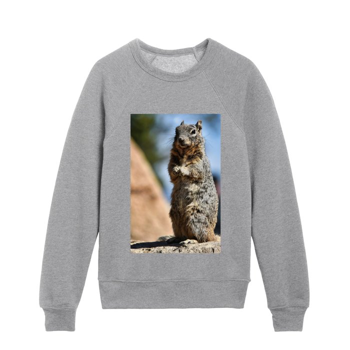 Squirrel portrait Kids Crewneck