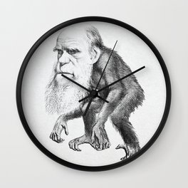 Charles Darwin as an Ape, caricature 1871 Wall Clock