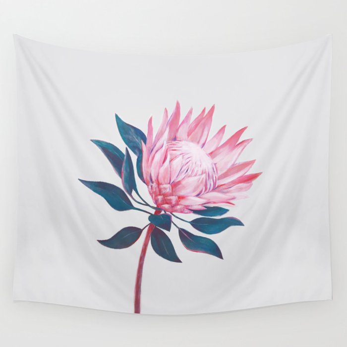 Protea on light background Wall Tapestry