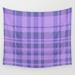 Purple Very Peri Pattern Plaid Bold Wall Tapestry