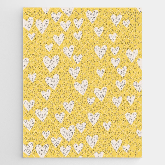 Love Hearts Yellow  Jigsaw Puzzle