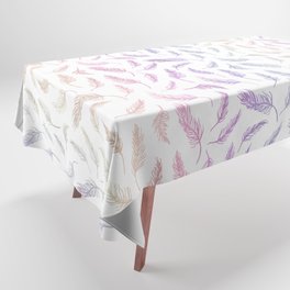 Ombre Holographic Rainbow Feathers Tablecloth