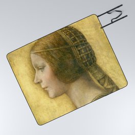 Leonardo da Vinci "La Bella Principessa - Portrait of Bianca Sforza" Picnic Blanket