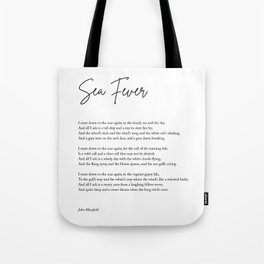 Sea Fever - John Masefield Poem - Literary Print 1 - Typography Tote Bag
