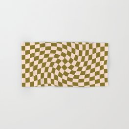 Check VI - Green Twist — Checkerboard Print Hand & Bath Towel