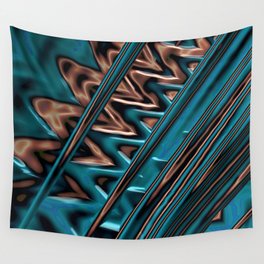 Teal and Bronze Fractal I Wall Tapestry