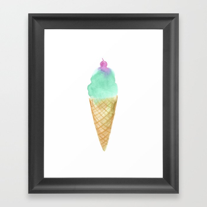 Ice Cream Cone Framed Art Print