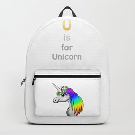 U is for Unicorn Backpack | Typography, Graphicdesign, Unicornhead, Uisforunicorn, Unicorn 