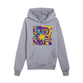 Purple Abstract Mystic Esoteric Art with a Shooting Star Kids Pullover Hoodie