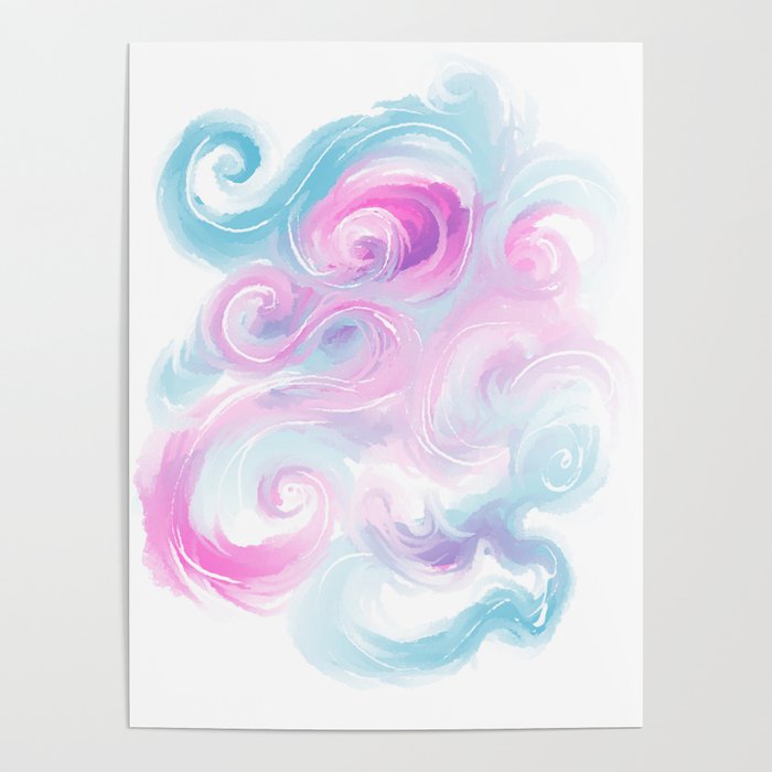 Watercolor Pastel Swirls Poster