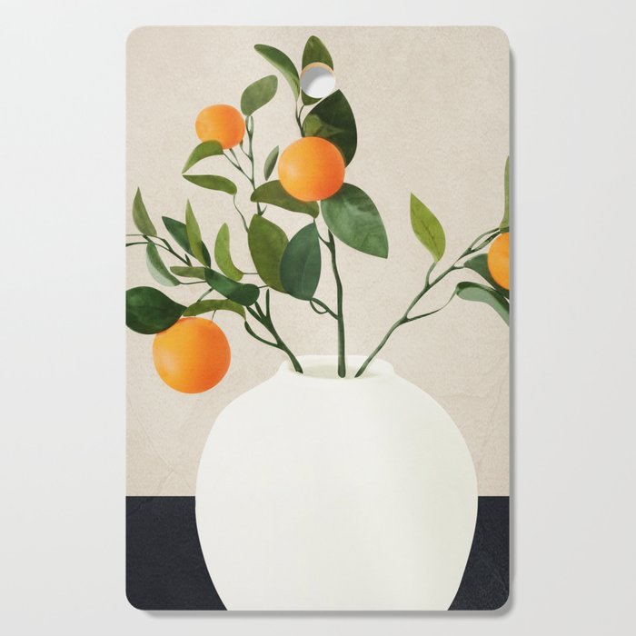  Orange Tree Branch in a Vase 01 Cutting Board