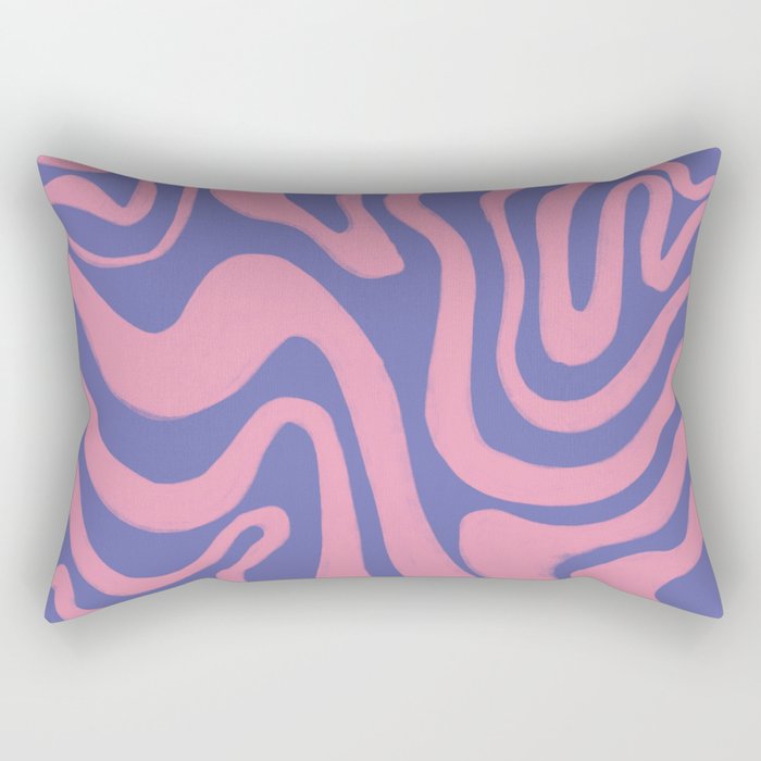 Calm Very Peri Liquid Swirl Pattern Rectangular Pillow
