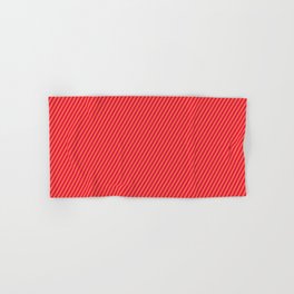 [ Thumbnail: Red & Crimson Colored Stripes Pattern Hand & Bath Towel ]