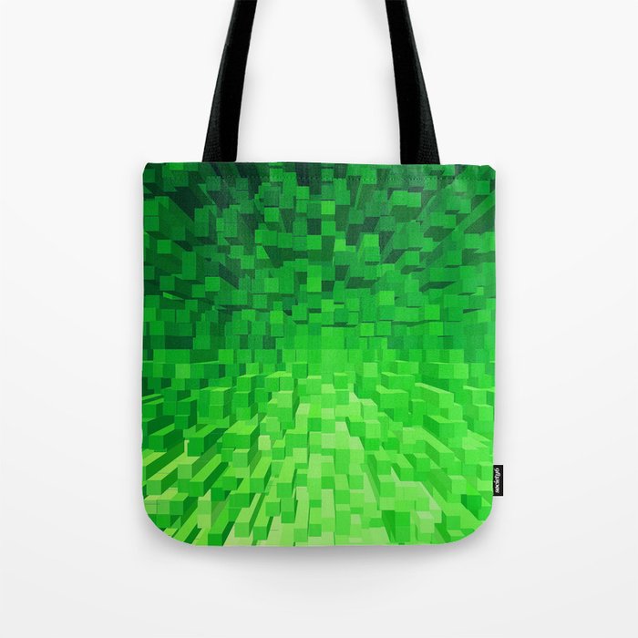 Green Pixelated Pattern Tote Bag