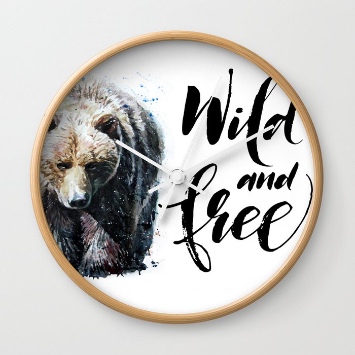 Bear Wild and Free Wall Clock