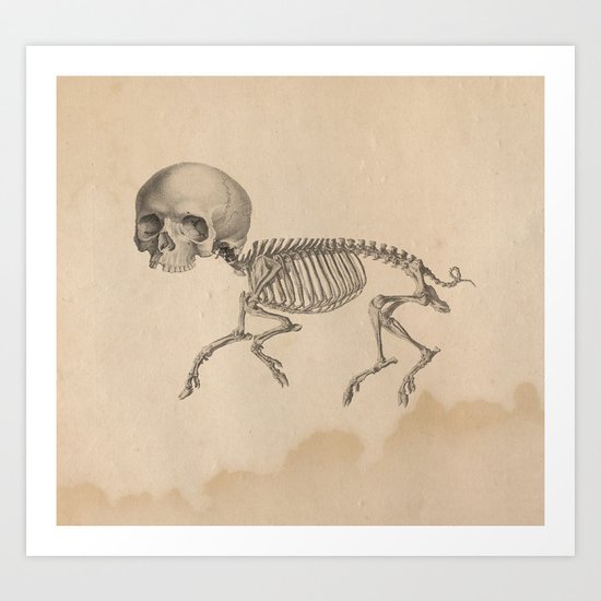 Chupacabra old illustration Art Print