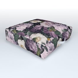 Rhapsody Rose Vintage Floral Outdoor Floor Cushion | Bohemian, Aesthetic, Nature, Mod, Dormroom, Goth, Halloween, Vintage, Bedroom, Botanical 