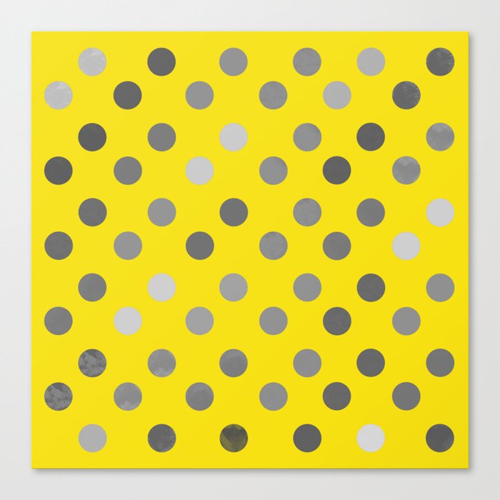 Polka Proton Yellow Canvas Print