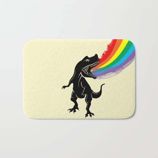 dinosaur rainbow Bath Mat