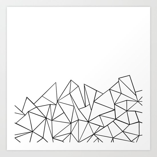 Ab Peaks White Art Print
