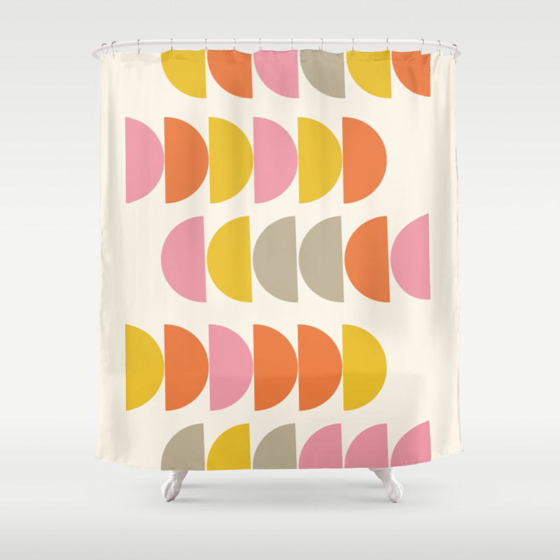 orange and yellow shower curtain