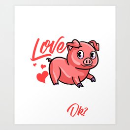 Mini Piggy Pig Farmer Funny Art Print