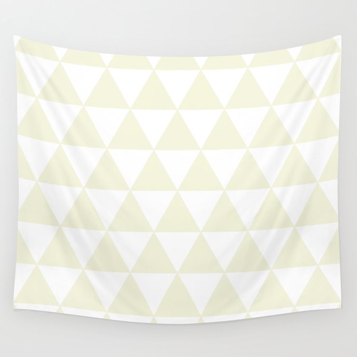 TRIANGLES (BEIGE & WHITE) Wall Tapestry