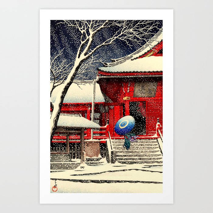 Snow At Kiyomizu Hall Hasui Kawase Art Print