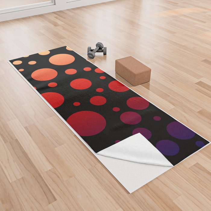 Retro Vibes Dots on Color Gradient - Mahama Yoga Towel