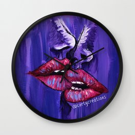 Kairos Wall Clock | Kiss, Love, Acrylic, Painting, Popart 