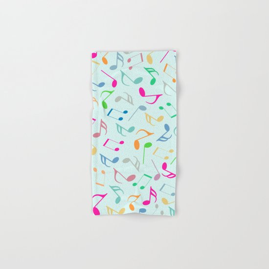 Music Colorful Notes Hand & Bath Towel
