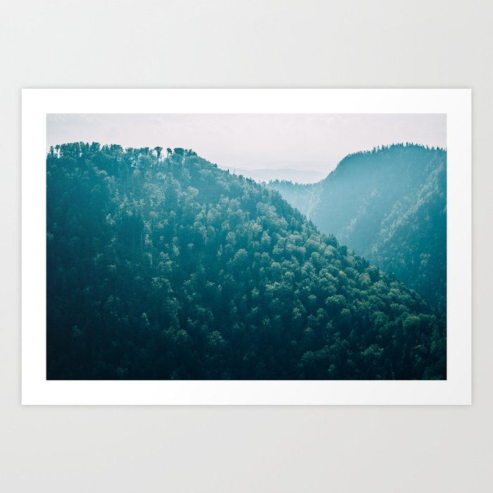Blue Mountains | Mountain Haze Landscape | Woods Art Print